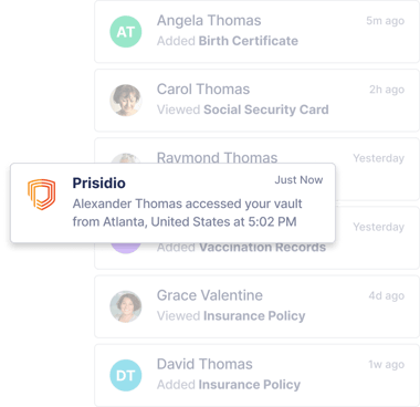 Secure activity history and notifications Secure activity history and notifications