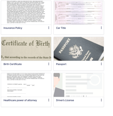Essential document backup Essential document backup