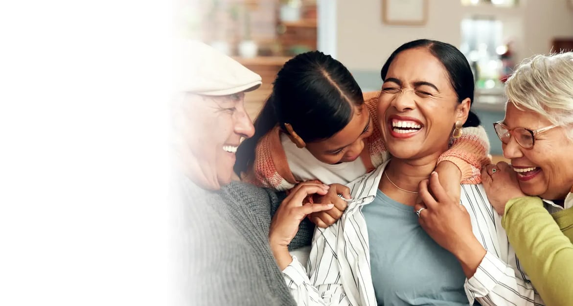 mom happy with family